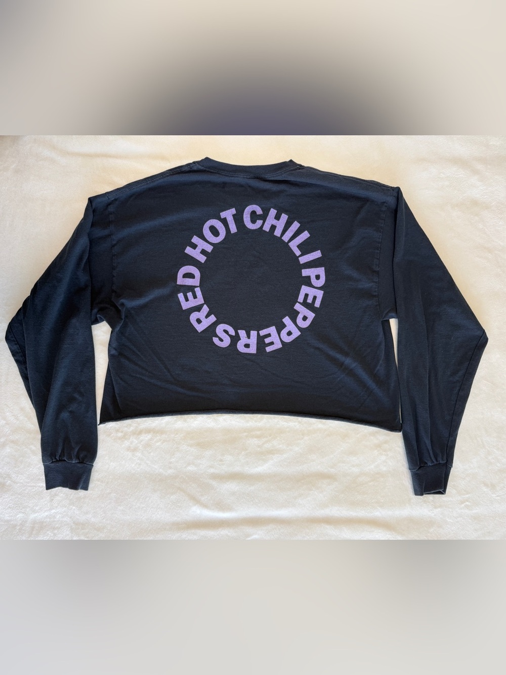 Red Hot Chili Peppers Long Sleeve Cropped Graphic T-Shirt Black OS 2021 Band Tee